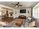 Cozy living area with fireplace, ceiling fan, and comfortable seating at 7915 Allisonville Rd, Indianapolis, IN 46250