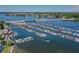 Expansive aerial view of the marina, lake, and surrounding landscape at 9769 Marina Village Dr, Indianapolis, IN 46256
