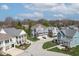 Aerial view of a neighborhood showcasing well-maintained homes and manicured green spaces at 9769 Marina Village Dr, Indianapolis, IN 46256