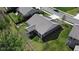 Aerial view of the home's backyard featuring a fenced in backyard with a porch at 9831 N Port Dr, McCordsville, IN 46055