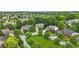 Birds-eye view displaying a tranquil neighborhood abundant with lush landscaping, manicured lawns, and lovely homes at 11974 Volcanic Rock Dr, Fishers, IN 46037