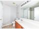 Bathroom features neutral walls, tile floor, sink vanity and a large mirror at 12455 Deerview Dr, Noblesville, IN 46060