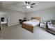 Comfortable main bedroom featuring neutral tones, carpeted floors, and a ceiling fan for a relaxing retreat at 1336 Danielle Rd, Lebanon, IN 46052