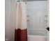 Freshly remodeled shower and bath area, with a shower curtain at 15109 Larchwood Dr, Westfield, IN 46074