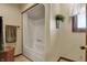 Bathroom with shower and decorative accents at 1687 E 600 N, Whiteland, IN 46184