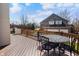 Outdoor dining area on the deck, perfect for entertaining with a view of the house and landscape at 2170 Running Brook Ln, Greenwood, IN 46143