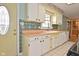 Cozy kitchen showcasing white cabinets, tile backsplash, and modern appliances for meal preparation and everyday living at 218 Demarest Dr, Indianapolis, IN 46214