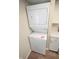 Stackable washer and dryer unit for compact laundry convenience in a stylish, modern space at 2862 Punto Alto Ct, Indianapolis, IN 46227