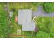 Aerial shot of the property showcasing the house, roof, deck, and surrounding greenery at 2910 S Sheridan Ave, Indianapolis, IN 46203