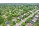 Scenic aerial shot showcases a home within a tree-lined residential neighborhood at 2910 S Sheridan Ave, Indianapolis, IN 46203