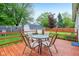 Cozy backyard deck with seating, perfect for outdoor dining and entertaining, and fenced perimeter at 2910 S Sheridan Ave, Indianapolis, IN 46203