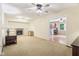 Open living room with fireplace, built-in shelves, and an open floorplan at 2910 S Sheridan Ave, Indianapolis, IN 46203