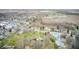 Aerial view of the town showing the location of the brick ranch house surrounded by trees at 345 E Main St, Jamestown, IN 46147