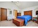 The main bedroom features vaulted ceilings and neutral carpet at 4263 W Fox Ridge Ave, Greenwood, IN 46143