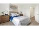 Bedroom featuring a full bed with an open closet at 5809 Sunstone Rd, Indianapolis, IN 46239