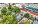 Aerial view of homes, backyards and commercial buildings nestled in the city at 634 Dorman St, Indianapolis, IN 46202