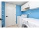 Convenient laundry room features washer, dryer, and storage cabinets at 7208 Long Boat Dr, Indianapolis, IN 46250