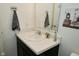 Bathroom vanity features mirror and towel rack at 7527 Derek Dr, Camby, IN 46113