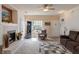 Comfortable living room featuring a fireplace, closet and nice furniture at 768 Pine Lake Dr, Greenwood, IN 46143