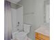 Clean bathroom featuring a shower-tub combination, toilet, and vanity, providing a functional and comfortable space at 10221 Tournon Dr, Fishers, IN 46037