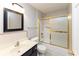 Bathroom featuring tub, shower, and modern vanity at 1044 Timber Creek Dr # 4, Carmel, IN 46032