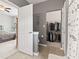 This bathroom is conveniently located near a large walk in closet and bedroom at 11182 Black Gold Dr, Noblesville, IN 46060