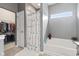 Bathroom features a tub, shower, and walk in closet for optimal storage at 11182 Black Gold Dr, Noblesville, IN 46060