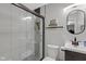 Bathroom featuring glass shower doors and vanity at 1139 E 35Th St, Indianapolis, IN 46205