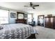 Bright and airy bedroom featuring plenty of room, carpet, natural light and ceiling fan at 11958 Logan Hunter Trl, Noblesville, IN 46060