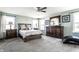 Spacious bedroom offers great natural light, carpet and a ceiling fan for added comfort at 11958 Logan Hunter Trl, Noblesville, IN 46060