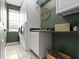 This laundry room features modern washer and dryer, sink, and cabinet storage at 12030 Auburn Creek, Zionsville, IN 46077