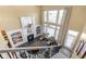 Overhead view of the living room with large windows, fireplace, and elegant decor at 13214 Mink Ln, Carmel, IN 46074