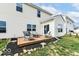 Backyard features a nice patio, and grass, and is ideal for entertaining at 1455 Bigleaf Dr, Sheridan, IN 46069
