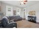 Bright living room featuring a comfortable sectional couch, and detailed trim work at 1901 S Old State Road 67, Paragon, IN 46166