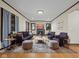 Cozy living room with modern furniture, rug, and decor, centered around a fireplace at 270 W Broadway St, Shelbyville, IN 46176