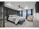 Spacious main bedroom with tray ceiling and abundant natural light with plush bedding and serene decor at 2736 Victory Dr, Columbus, IN 47203