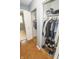 Walk-in closet with wood floor and wire shelving to keep you organized at 3004 Lake Shore Dr # E, Indianapolis, IN 46205