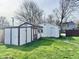 Exterior shot of the detached shed in the back yard at 323 E Adams St, Franklin, IN 46131
