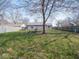Open backyard featuring a cozy fire pit and ample space for outdoor activities at 5512 Straw Hat Dr, Indianapolis, IN 46237