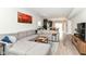 Open concept living space with hardwood floors and modern furnishings at 64 Central Greens Blvd, Indianapolis, IN 46222