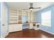 Office space with built in storage, work space and vinyl flooring at 6467 W Whispering N Way, Greenfield, IN 46140