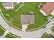Aerial view of a home with a fenced yard, shed, and a circular driveway at 7048 Millet Ln, Avon, IN 46123