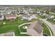 Aerial view of fenced backyard with patio and firepit at 7048 Millet Ln, Avon, IN 46123