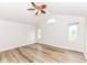 Bright bedroom featuring vaulted ceiling, wood flooring, and great natural light at 7242 River Glen Dr, Fishers, IN 46038