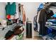 This closet is filled with clothes and storage at 8810 Yardley Ct # 208, Indianapolis, IN 46268