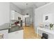 Modern kitchen features white cabinets, stainless steel appliances, and a functional layout at 10875 Santa Anita Ct, Carmel, IN 46280