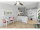 Bright breakfast nook with tile flooring and a view of the modern kitchen at 10875 Santa Anita Ct, Carmel, IN 46280