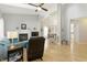 Bright and airy living room featuring vaulted ceilings, fireplace, and open floor plan at 10875 Santa Anita Ct, Carmel, IN 46280