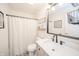 Modern bathroom featuring a stylish vanity, updated fixtures, and decorative black accents at 12319 Wolf Run Rd, Noblesville, IN 46060