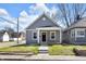 Charming home featuring a covered front porch, gray siding, and a well-manicured lawn, creating a welcoming curb appeal at 2041 N Dexter St, Indianapolis, IN 46202